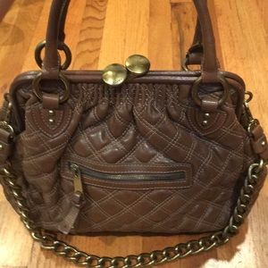 Brown Marc Jacobs quilted Stam leather purse